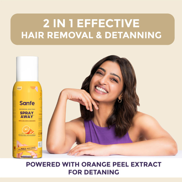 Sanfe Painless & Detan Hair Removal Spray Cream For Women Chest, Legs, Arms & Underarm
(100ml)