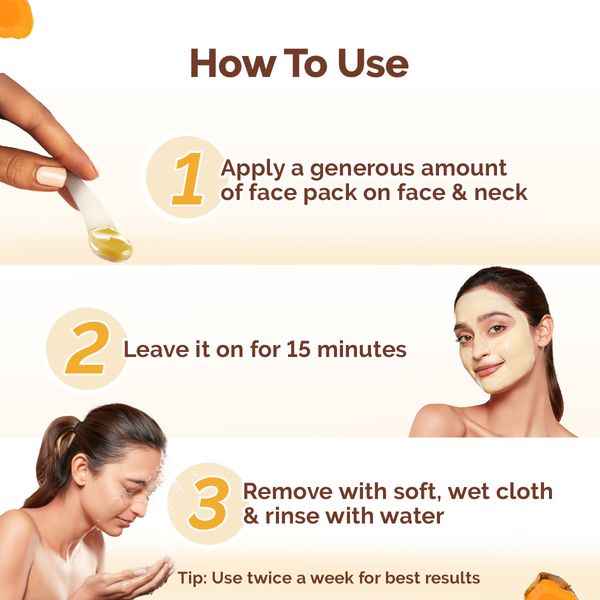 Mamaearth Ubtan Detan Face Pack with Turmeric & Saffron for Normal to Oily Skin - 200 g