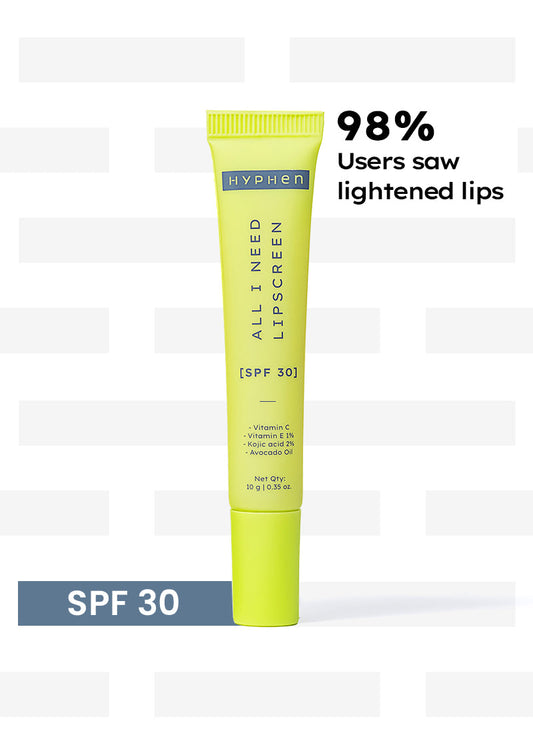 Hyphen Brightening lip balm spf30 - 2% kojic acid, vitamin c & 1% vitamin e - 10g