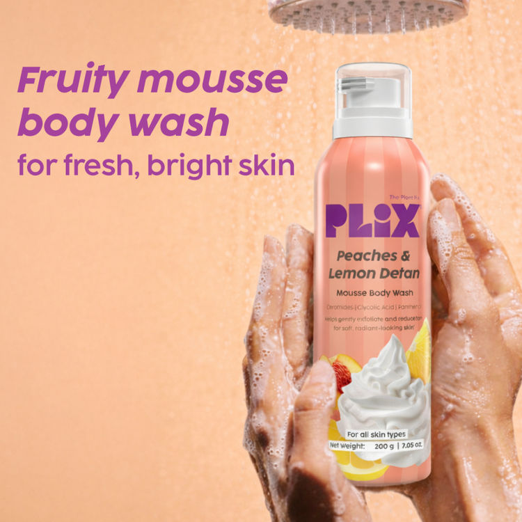 Plix Peaches & Lemon De-Tan Mousse Body Wash
(200g)