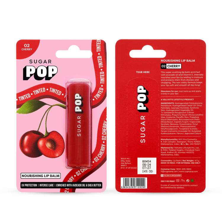SUGAR POP Nourishing Lip Balm with SPF Shea-Butter & Avocado Oil (02 Cherry)