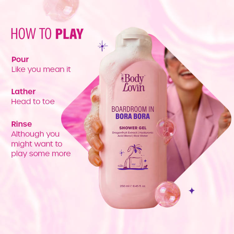 Plum BodyLovin’ Boardroom In Bora Bora Shower Gel, Hydrating & Brightening Body Wash (250ml)