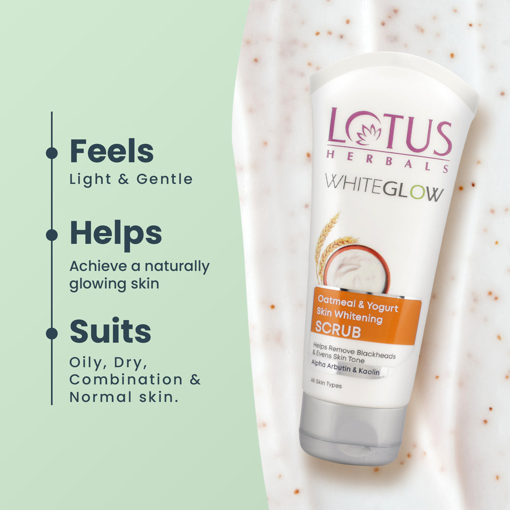 Lotus Herbals WhiteGlow Skin Brightening Oatmeal & Yogurt Scrub 100g