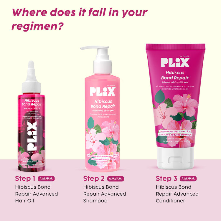 Plix Hibiscus Bond Repair Advanced Hair Oil (For Targeted Repair of Rough & Damaged Hair)