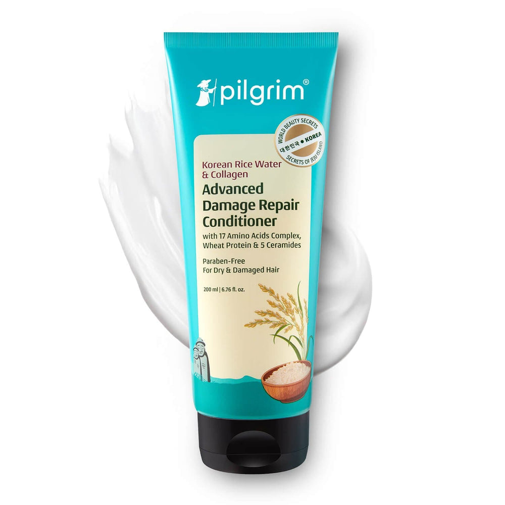 Pilgrim Korean Rice Water & Collagen Advanced Damage Repair Conditioner
Deep Nourishment, Silky Hair