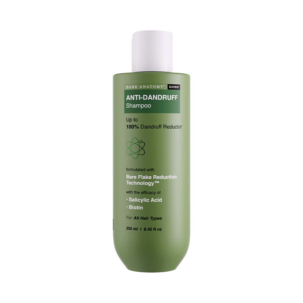 Bare Anatomy Anti-Dandruff Shampoo with Salicylic Acid, Piroctone Olamine, Biotin & Menthol (250ml)