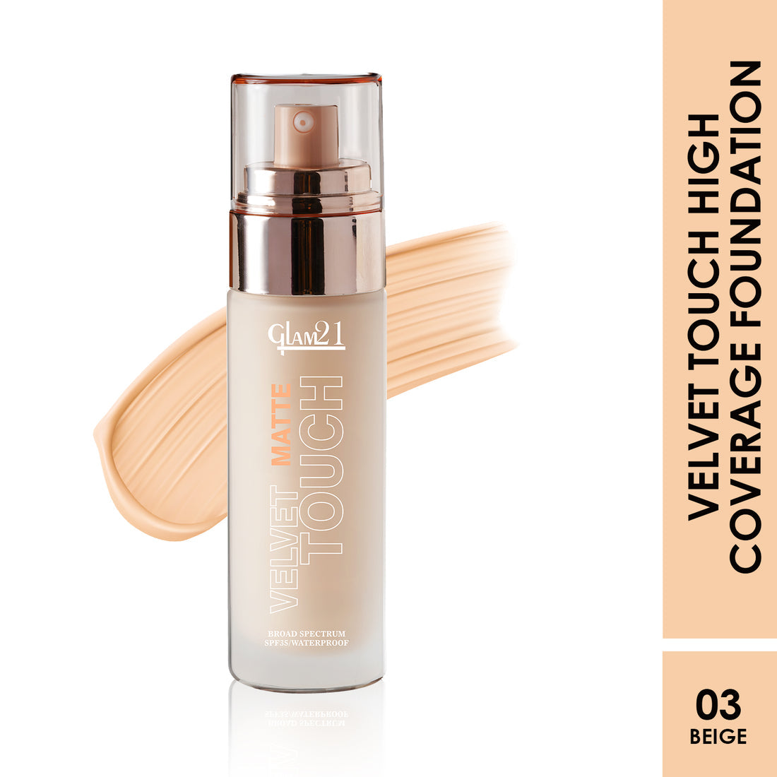 Glam21 Velvet Touch High Coverage Foundation (03Beige)