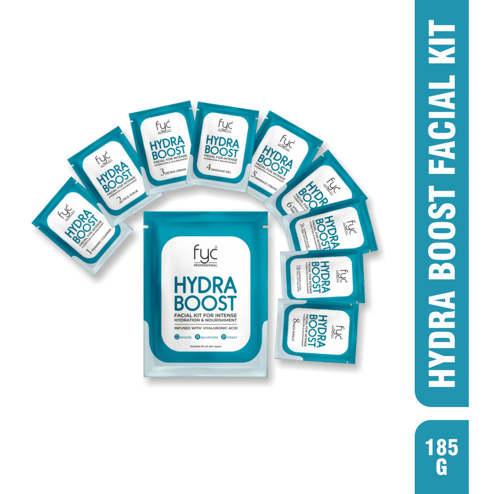 FYC PROFESSIONAL HydraBoost Facial Kit Pouch 185g - 8 Step Facial Kit