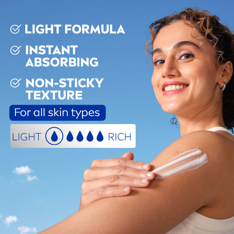NIVEA Sunscreen lotion with SPF 15 & ALOEVERA- 5 in 1 COMPLETE CARE for 48H Moisturization
(200ml)