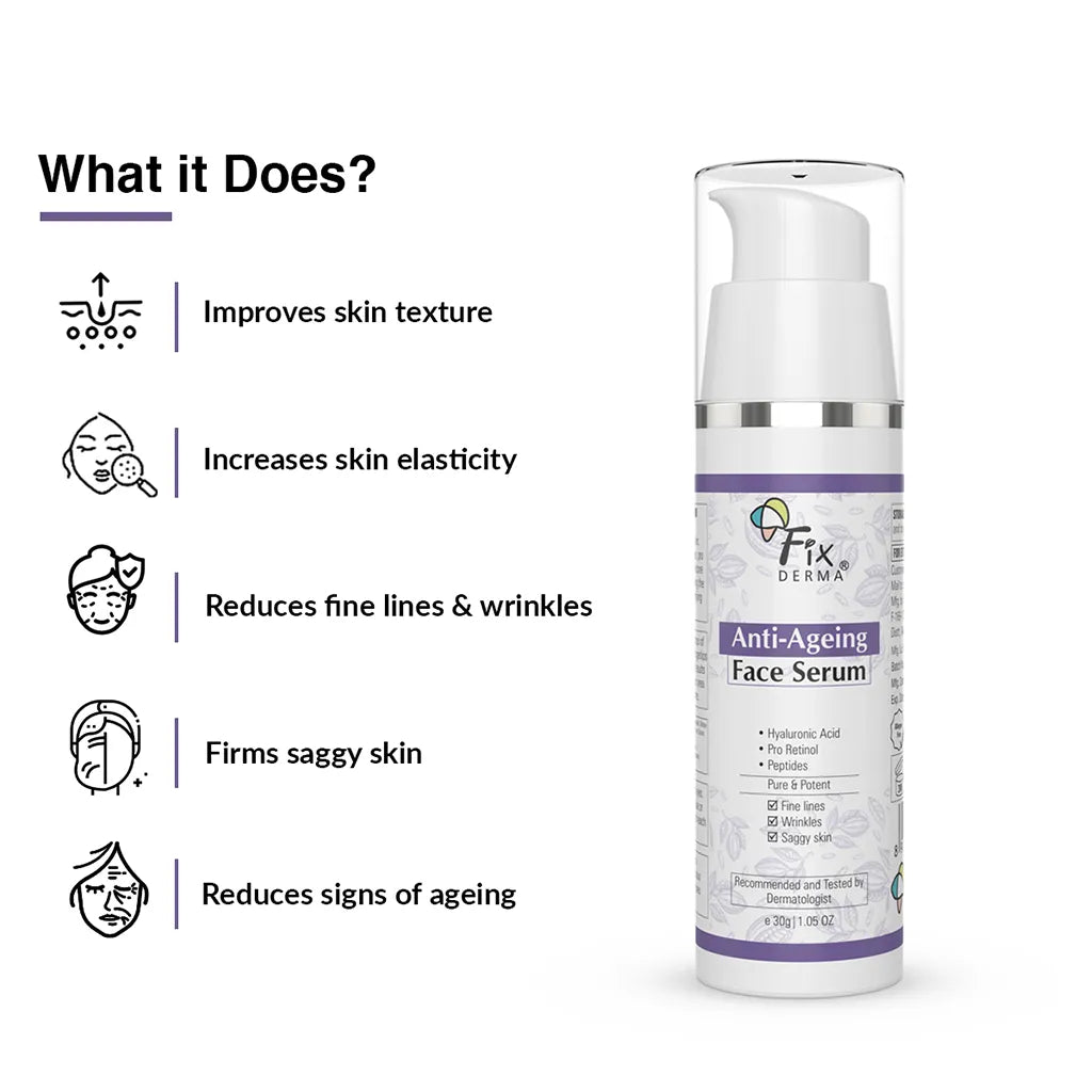 Fixderma Anti Ageing Face Serum | Boosts Collagen & Prevents Early Signs of Ageing