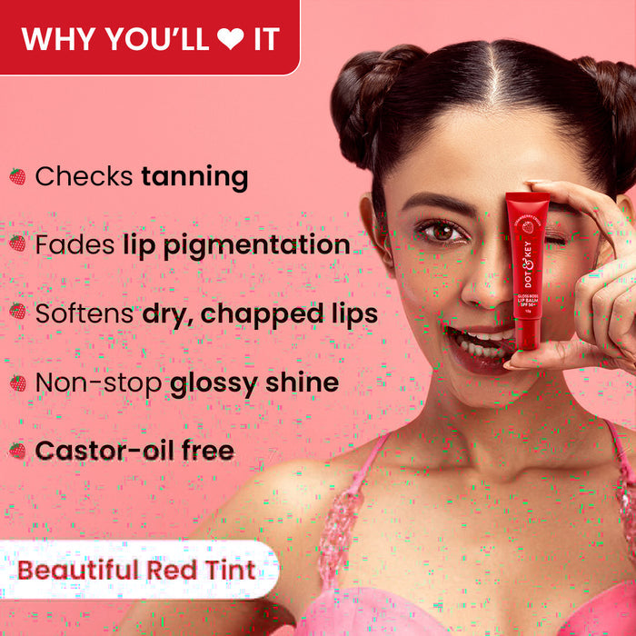 Dot & Key Vitamin C + E Brightening Lip Balm with SPF 50+  (01Strawberry Crush High Tinted)