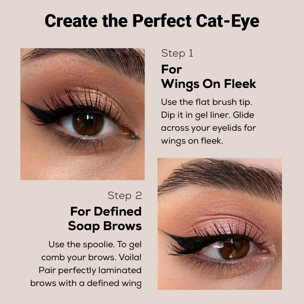Insight professional Flat Eyeliner & Mascara Brush (2IN1)