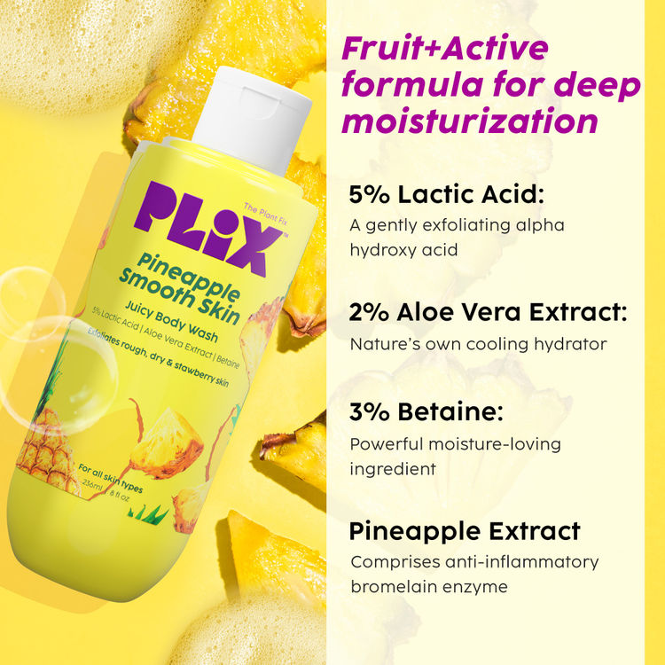 Plix Pineapple Duo With Body Wash & De-Pigmentation Facewash & Moisturizer 
(3 pcs)