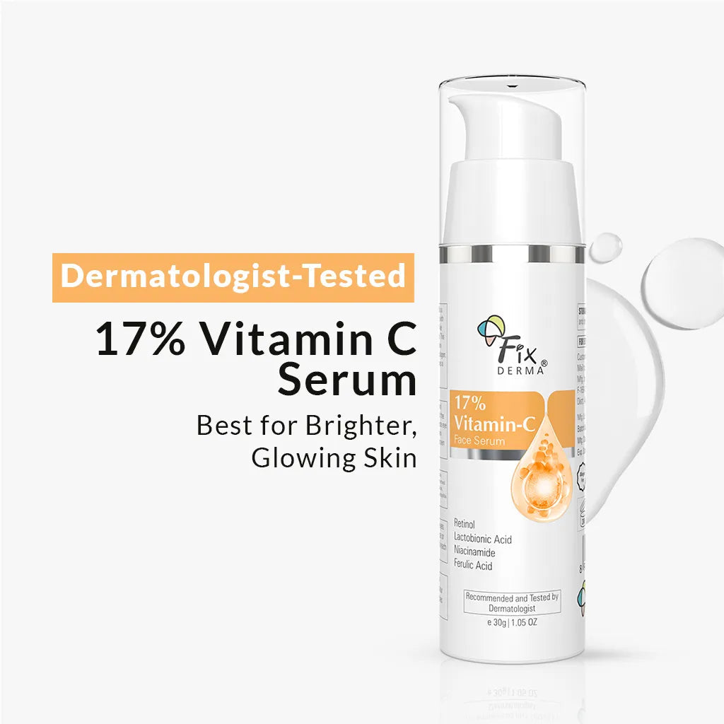 Fixderma 17% Vitamin C Face Serum | Quick Absorbing Serum for Bright & Even Toned Skin