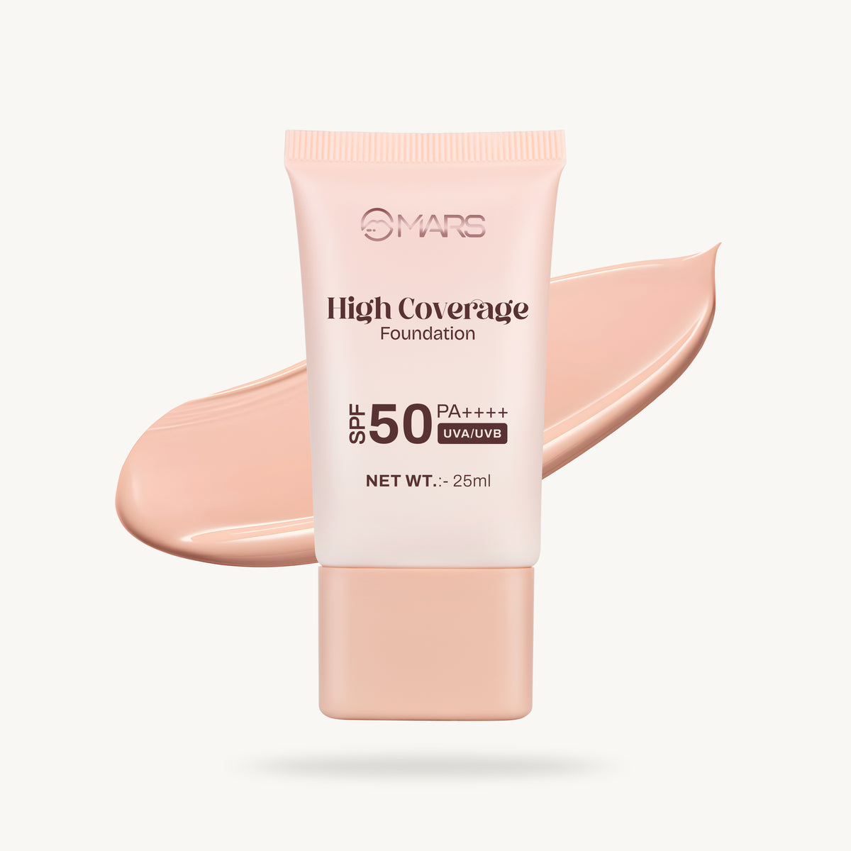Mars High Coverage Foundation in a Tube | SPF 50PA++++ UVA/UVB (01 ivory glow)