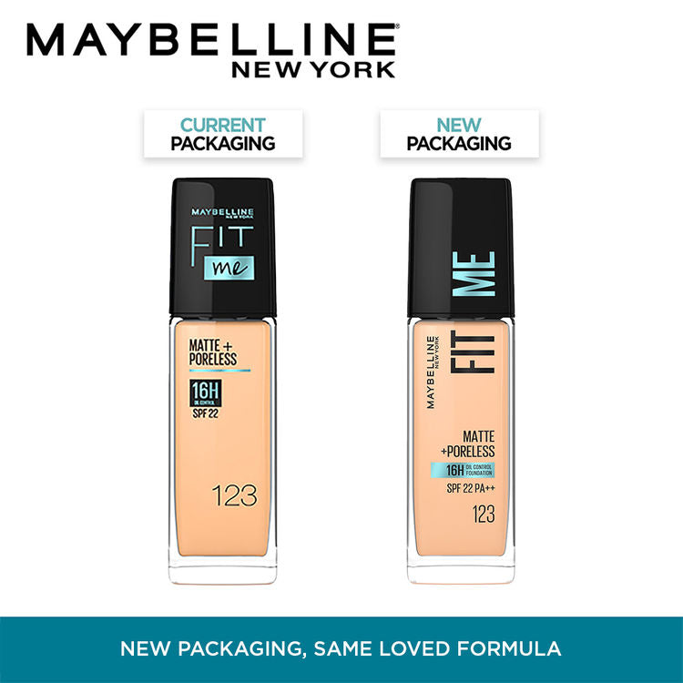 Maybelline Fit Me Matte+Poreless 16H Oil Control Foundation With SPF 22 PA++ (123 Soft Nude)(30ml)