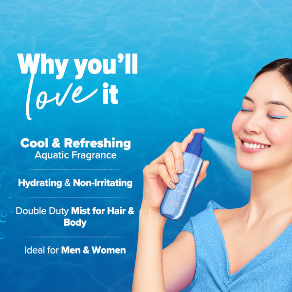 Aqualogica Refresh+ Perfume Body Mist - Ocean Breeze with Zemea & Hyaluronic Acid 150 ml