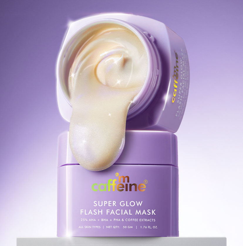 Mcaffeine Super Glow Flash Facial 25% AHA+BHA+PHA Face Mask - 50gm