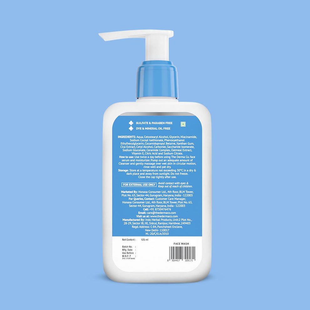 The derma co 2% Niacinamide Gentle Skin Cleanser for Sensitive, Dry & Normal Skin - 125 ml