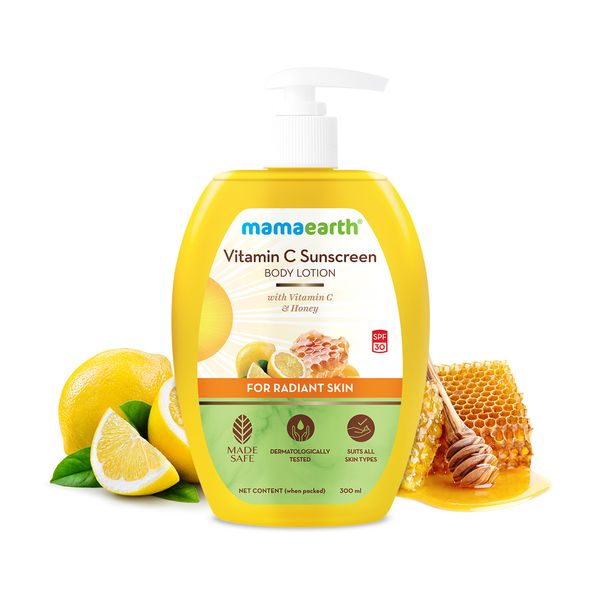 Mamaearth Sunscreen Body Lotion with SPF 30 - 300 ml | Vitamin C