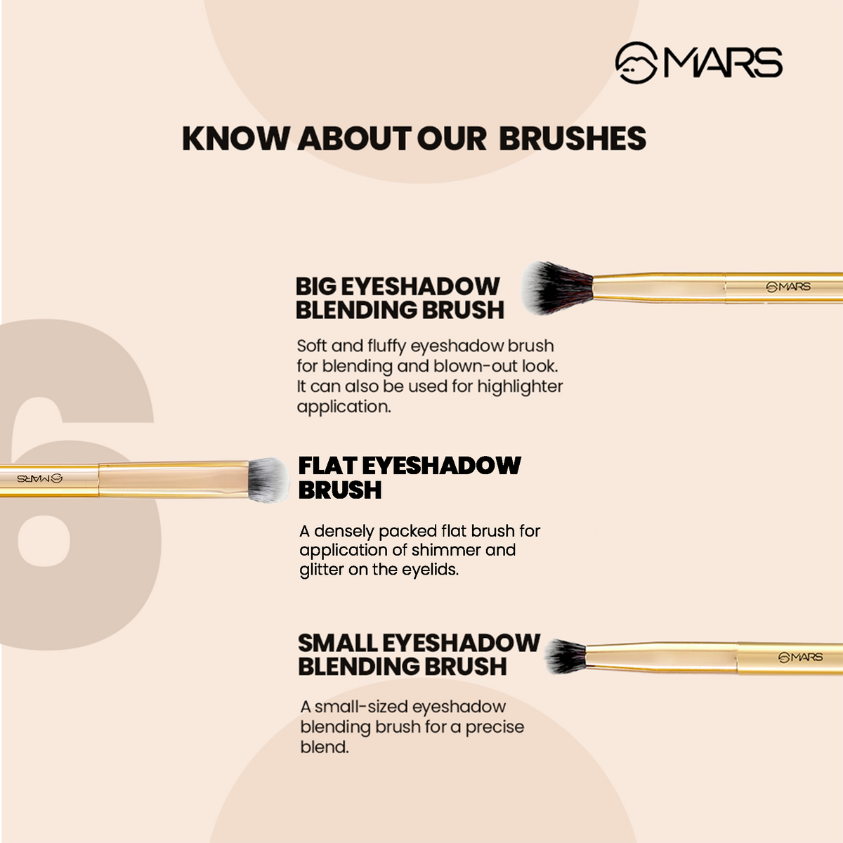 Mars Artist's Arsenal Makeup Brush Set | Pack of 6