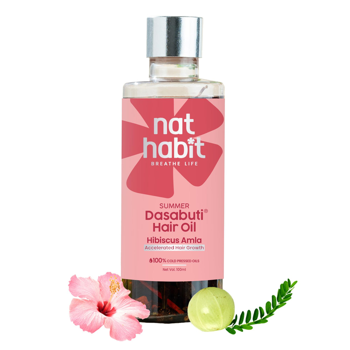 Nat Habit Hibiscus Amla Hair Oil For Men & Women / 100 ml