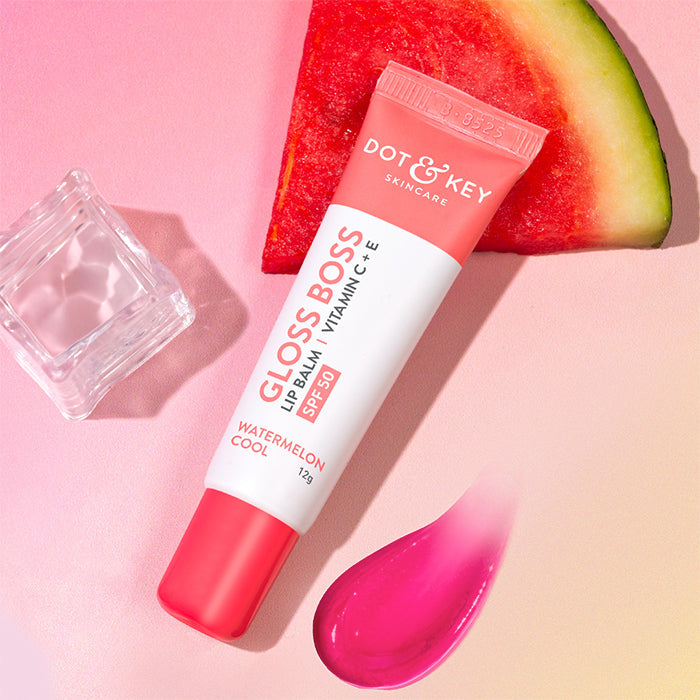 Dot & Key Vitamin C + E Brightening Lip Balm with SPF 50+ (03Watermelon Cool Medium Tinted)