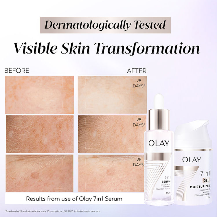 Olay 7in1 Gel Moisturizer with Niacinamide, Vitamin C, Collagen Peptide, Fights 7 Skin Issues
(50g)