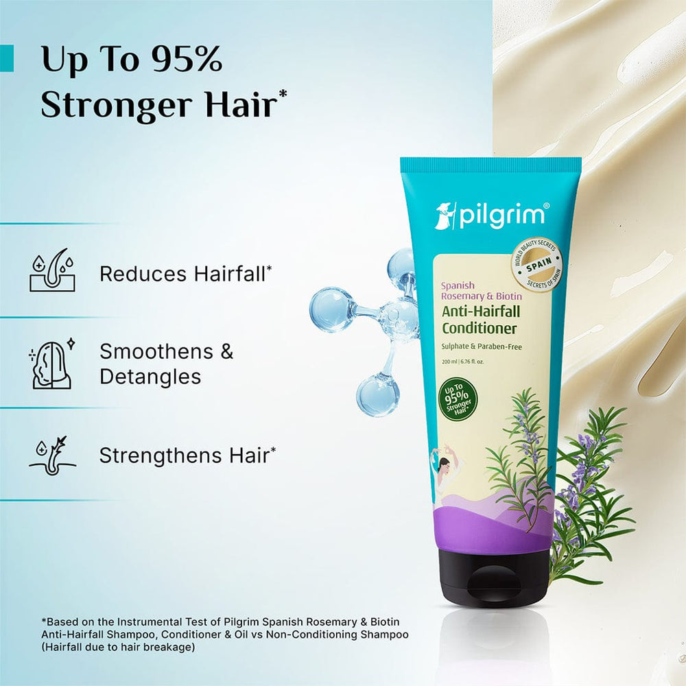 Pilgrim Spanish Rosemary & Biotin Anti-Hairfall Conditioner
Fights Breakage & Hairfall