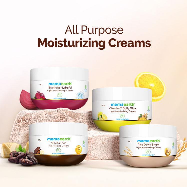 Mamaearth Rice Dewy Bright Light Moisturizing Cream With Rice Water & Niacinamide (50g)