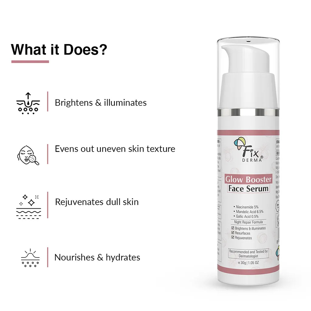 Fixderma Glow Booster Face Serum | Skin Brightening Face Serum For Dull & Tired skin