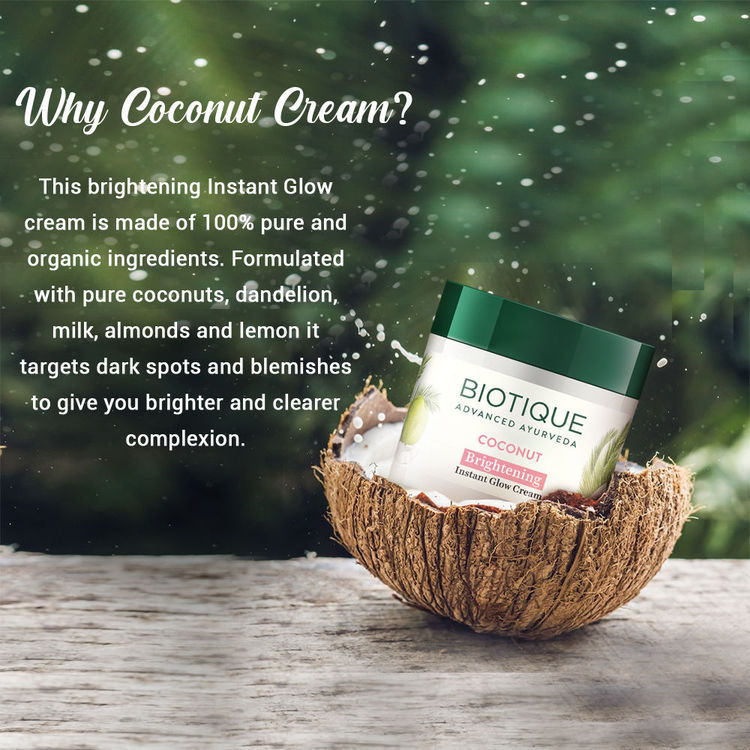 Biotique Coconut Brightening Instant Glow Cream (50gm)