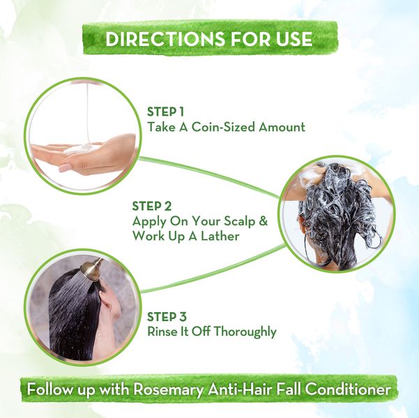 Rosemary Anti-Hair Fall Shampoo with Rosemary & Methi Dana for Reducing Hair Loss & Breakage - 400 ml