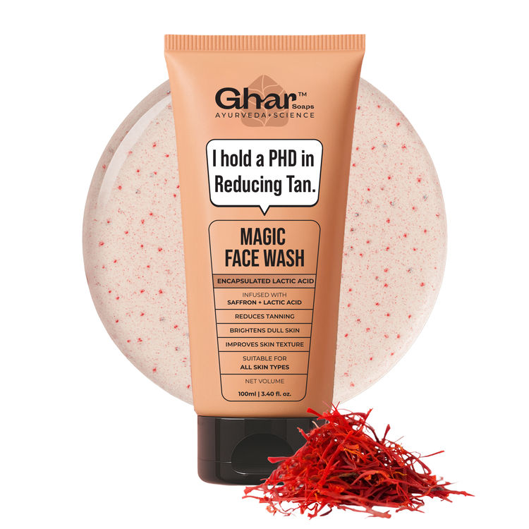 Ghar Soaps Magic Face Wash | For reducing tan | With Saffron | For all skin types - Pack of 1
(100ml)