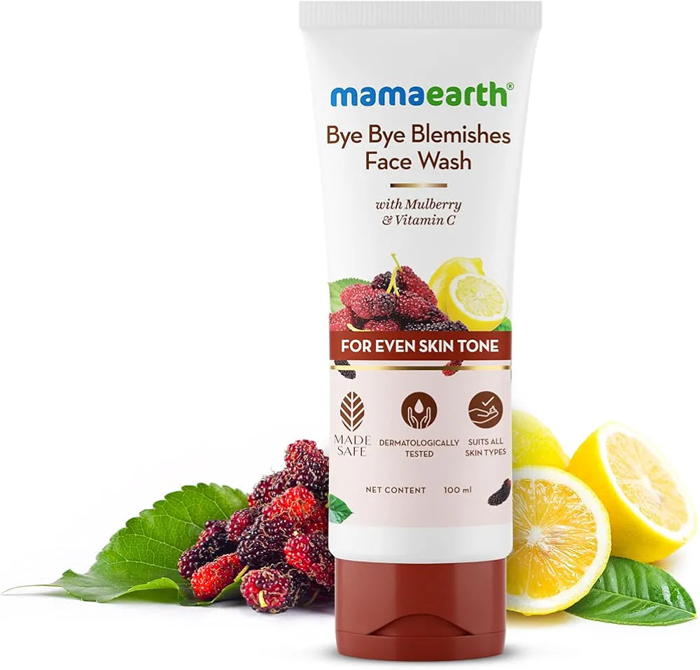 Mamaearth Bye Bye Blemishes Face Wash with Mulberry and Vitamin C for Even Skin Tone - 100 ml