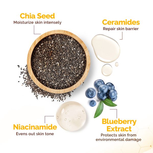 Mamaearth Chia Calming Sunscreen with Chia Seed & Ceramides for Hydrated Glow & Sun Protection - 50 g