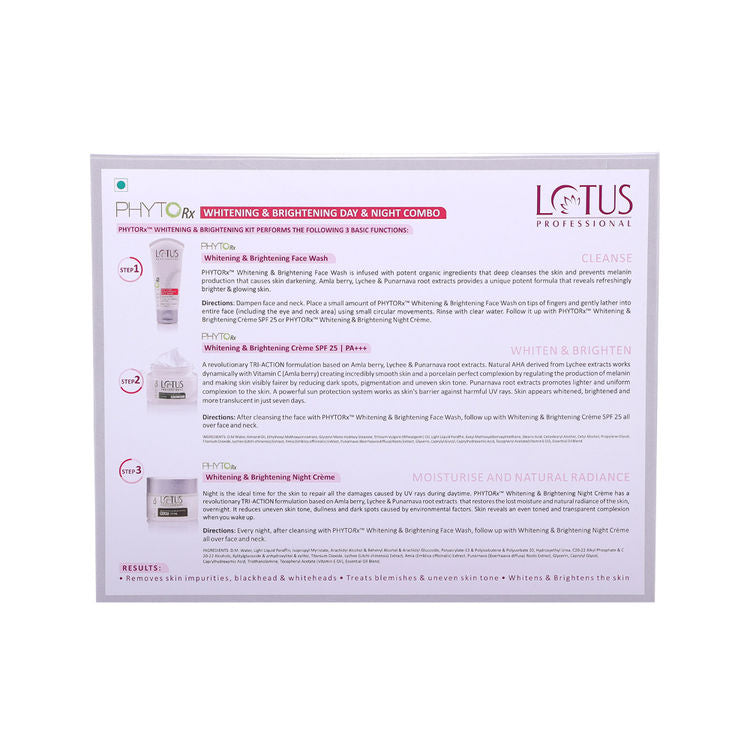 Lotus Professional PhytoRx Whitening & Brightening Day & Night Face Cream Combo, For All Skin Types
(180g)