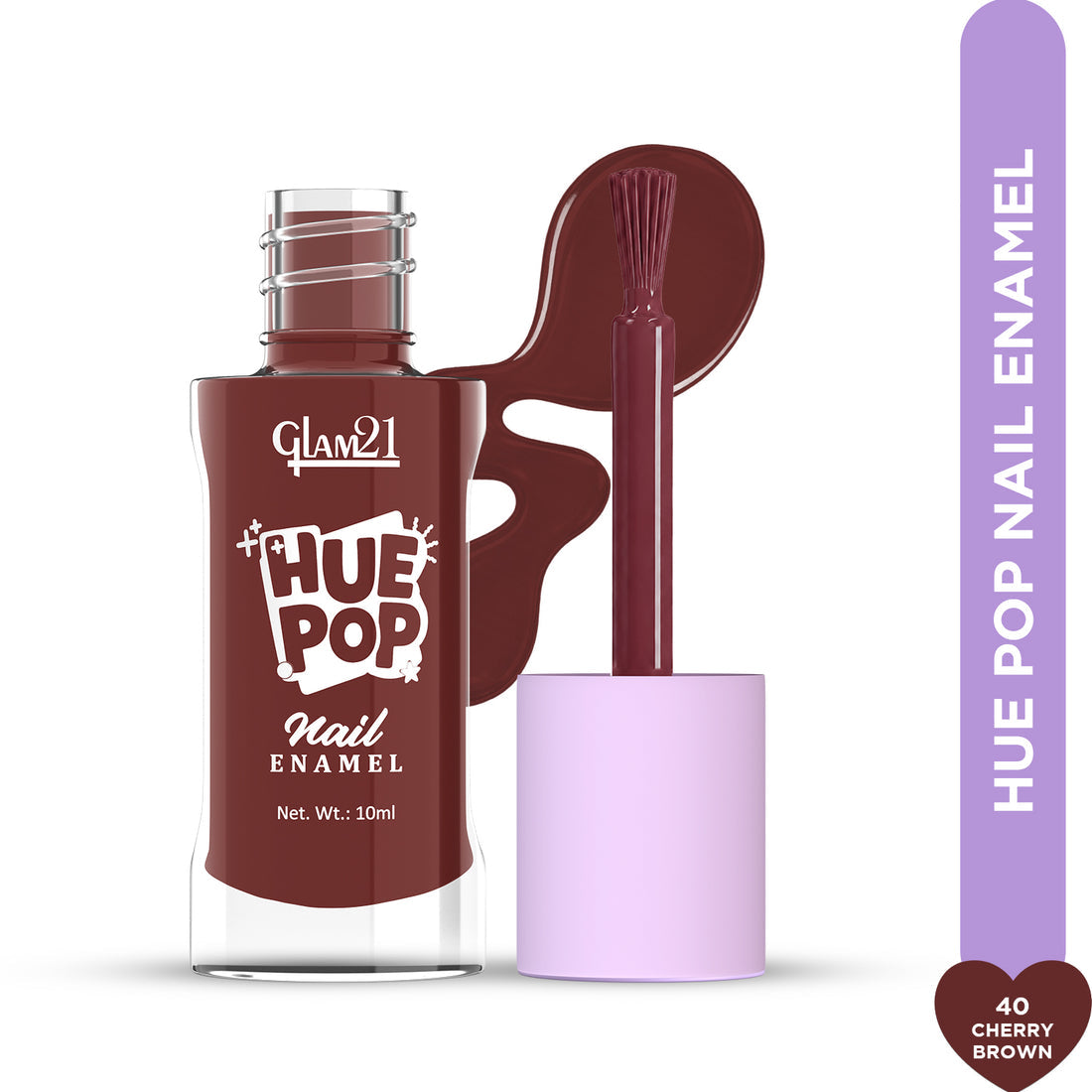 Glam21 Hue Pop Nail Paint / 40 Cherry Brown