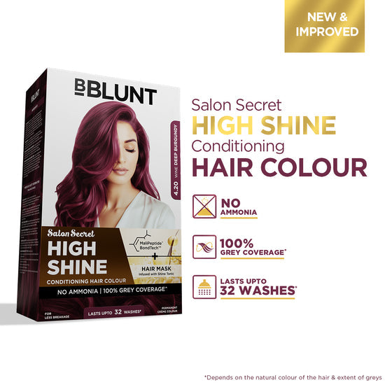 BBLUNT High Shine Conditioning Hair Colour - Wine Deep Burgundy (Shade 4.20)