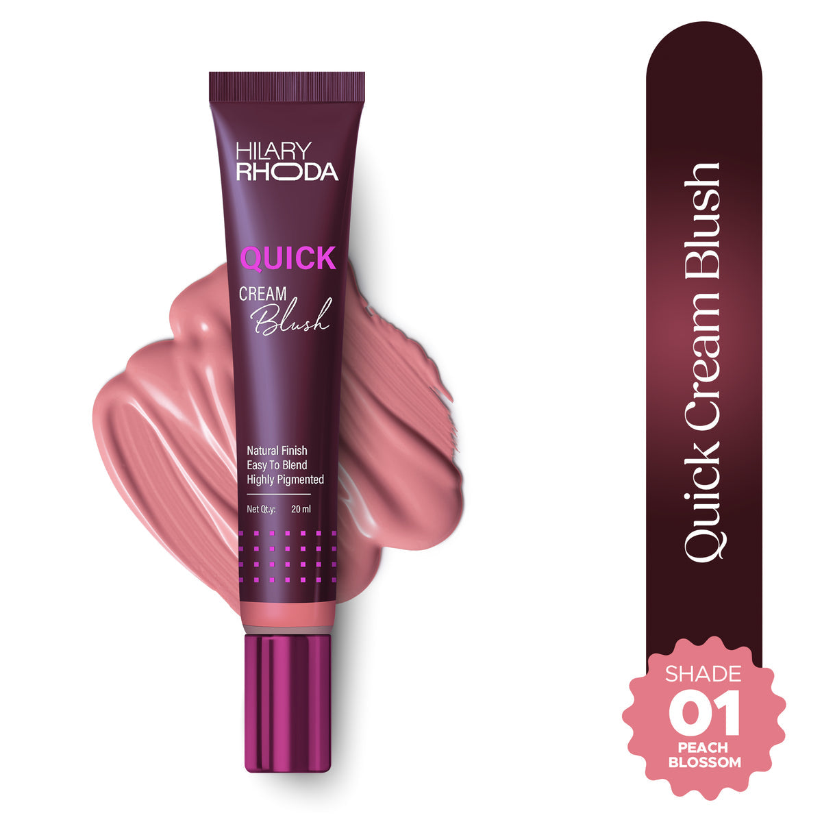 Hilary Rhoda Quick Cream Blush(Peach Blossom 01)