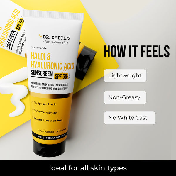 Dr. Sheth's Haldi & Hyaluronic Acid Sunscreen - 50gm