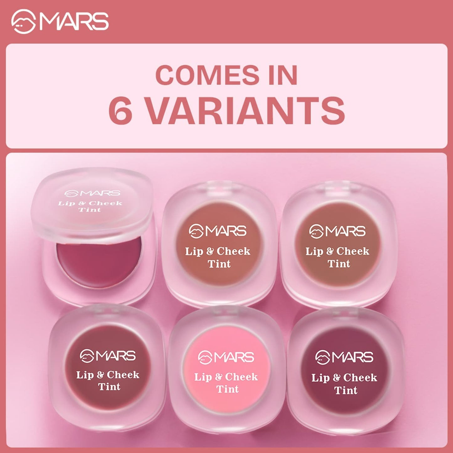 MARS Lip & Cheek Tint for Bold Pop Color (01-Dusty Rose)