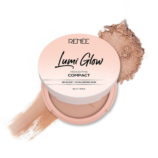 RENEE Lumi Glow Highlighting Compact with 3D Glow For Luminous Skin (6 Suede Caramel)