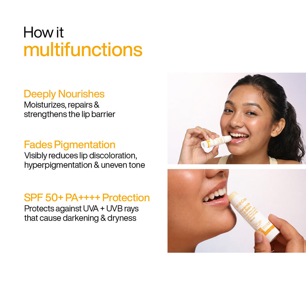 Wishcare Ceramide Lip Balm with SPF 50 PA+++ (Untinted)