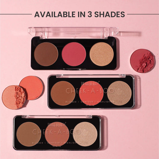 Swiss Beauty Cheek-A-Boo 3-in-1 Face Palette with Blusher , Contour and Highlighter (03)