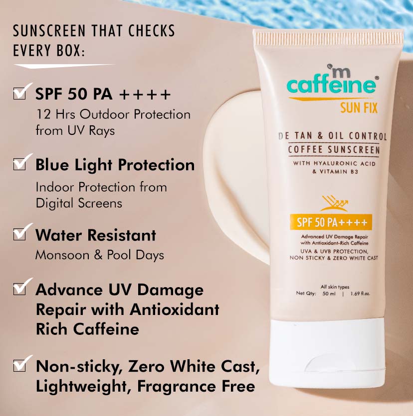 Mcaffeine Detan & Oil Control Coffee Sunscreen SPF 50 PA++++ 50 ml