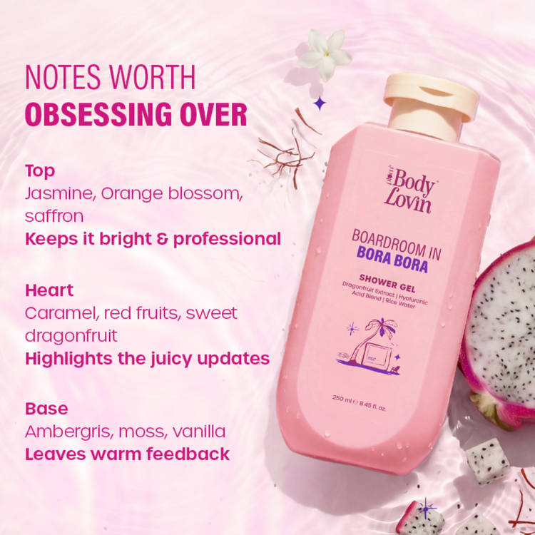 Plum BodyLovin’ Boardroom In Bora Bora Shower Gel, Hydrating & Brightening Body Wash (250ml)