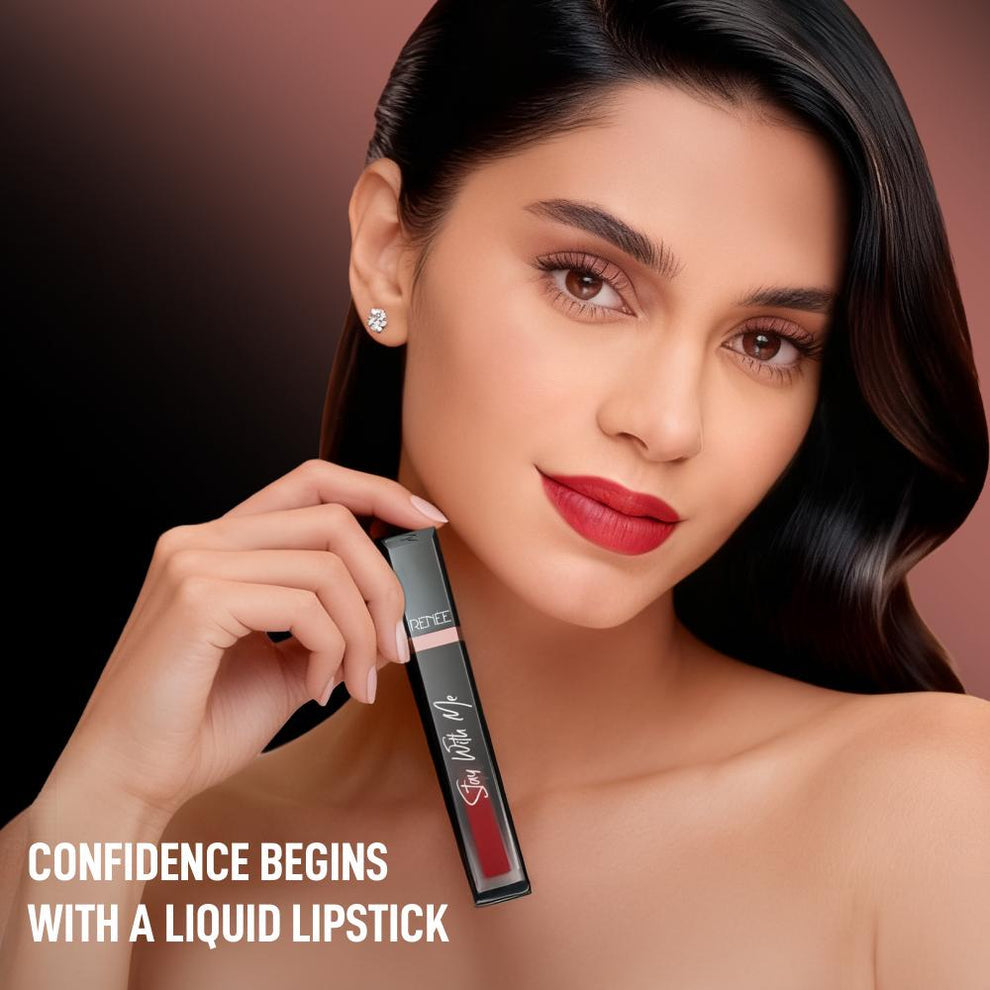 RENEE Stay With Me Matte Liquid Lipstick (01 Desire for Brown)