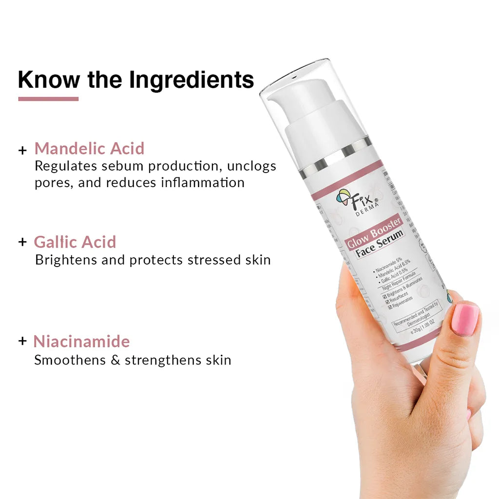Fixderma Glow Booster Face Serum | Skin Brightening Face Serum For Dull & Tired skin