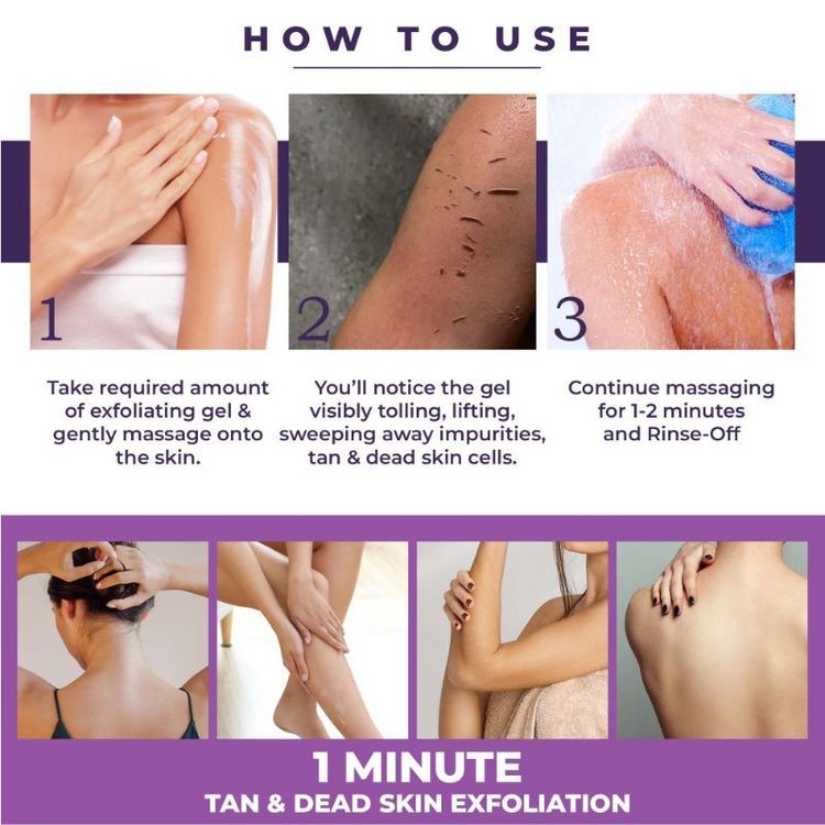 Sanfe Instant Tan & Dead Skin Removal Exfoliating Gel, Removes Dead Skin Body Scrub AHA Exfoliation
(100 g)